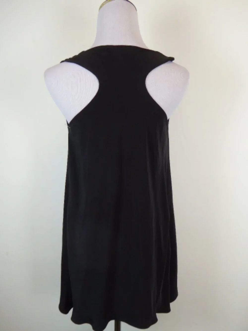 MADISON MARCUS black drape racer back sleeveless SILK TOP S - Picture 3 of 4